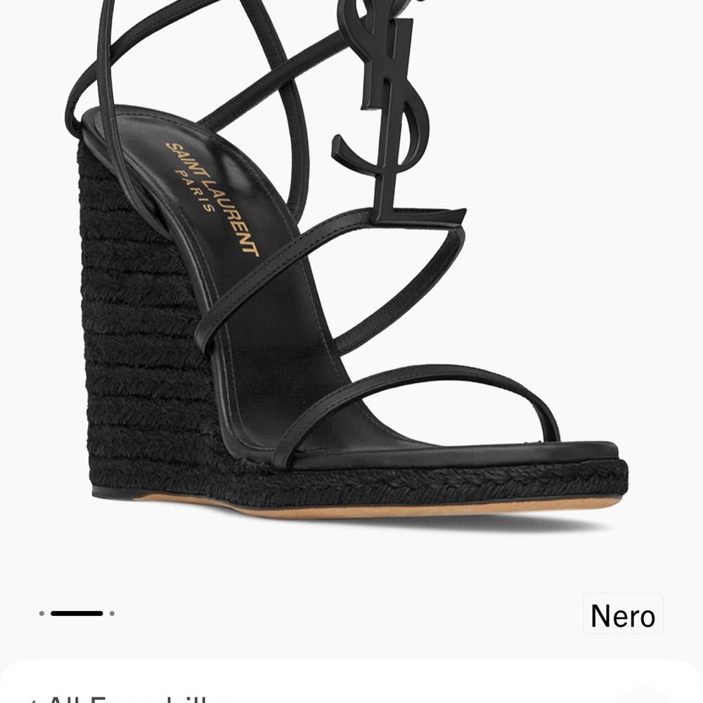Yves Saint Laurent Nero Wedge Sandals